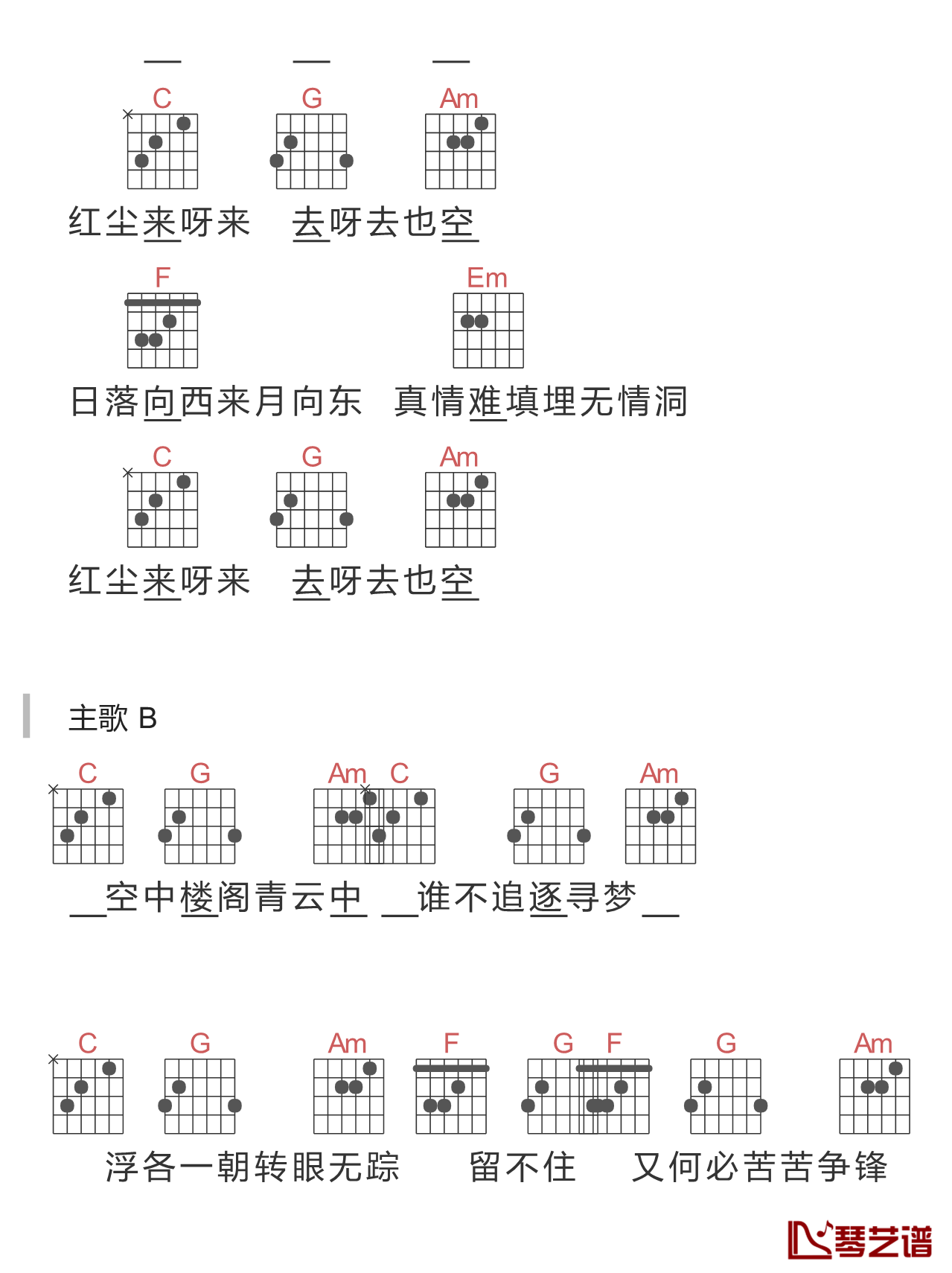 红尘来去一场梦吉他谱-杨宗纬-让你感悟人生的不如意3