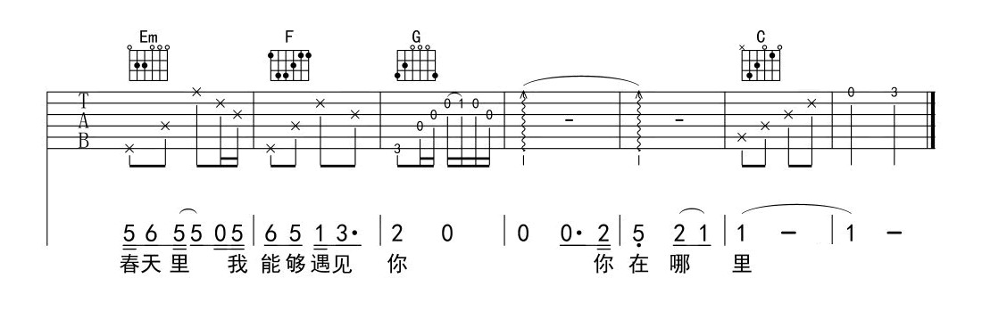 等你吉他谱 陈硕子 我们都在为我们重要的人等待、奋斗3