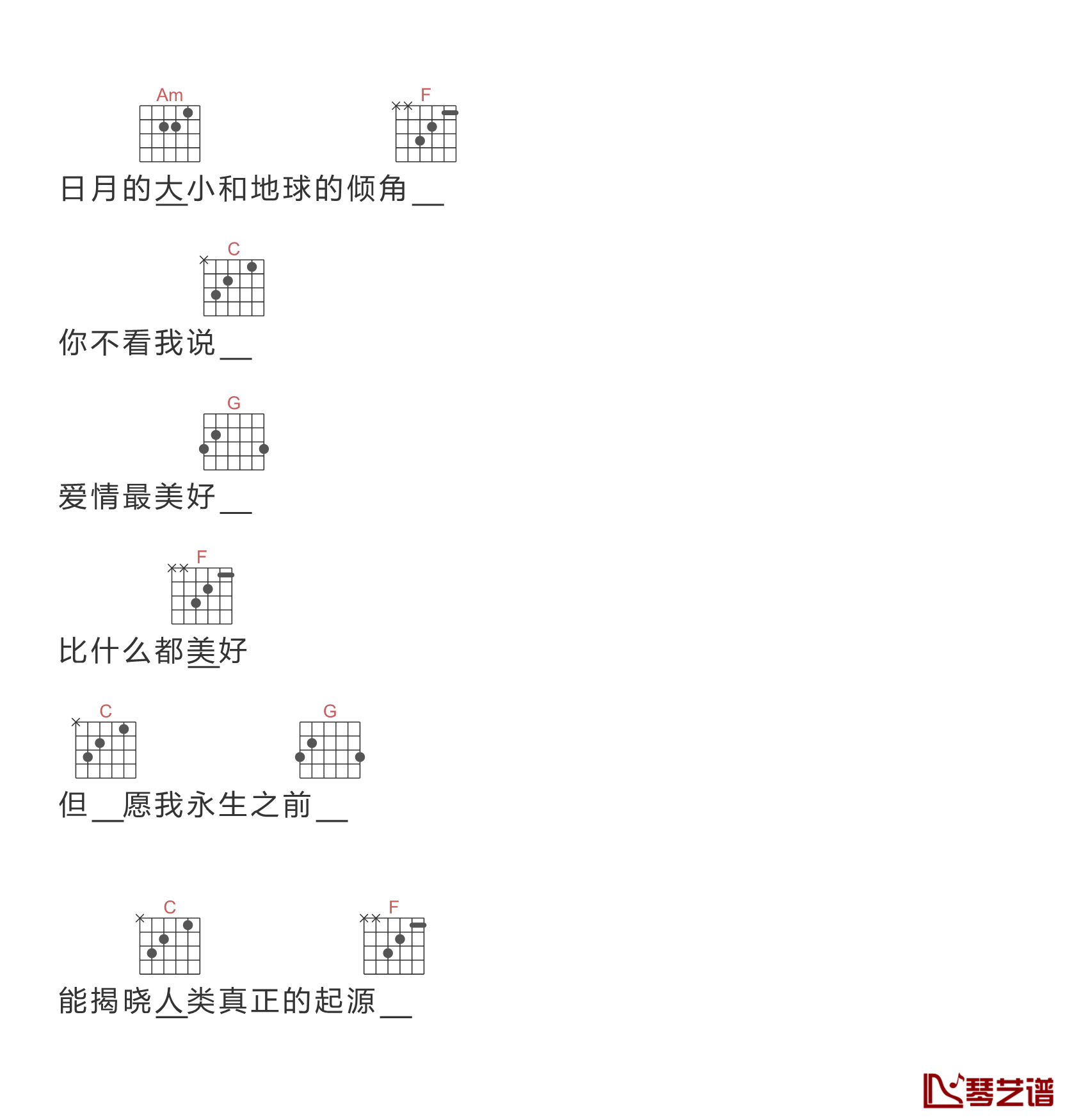 你的爱情吉他谱-逃跑计划-爱情最美好的样子4