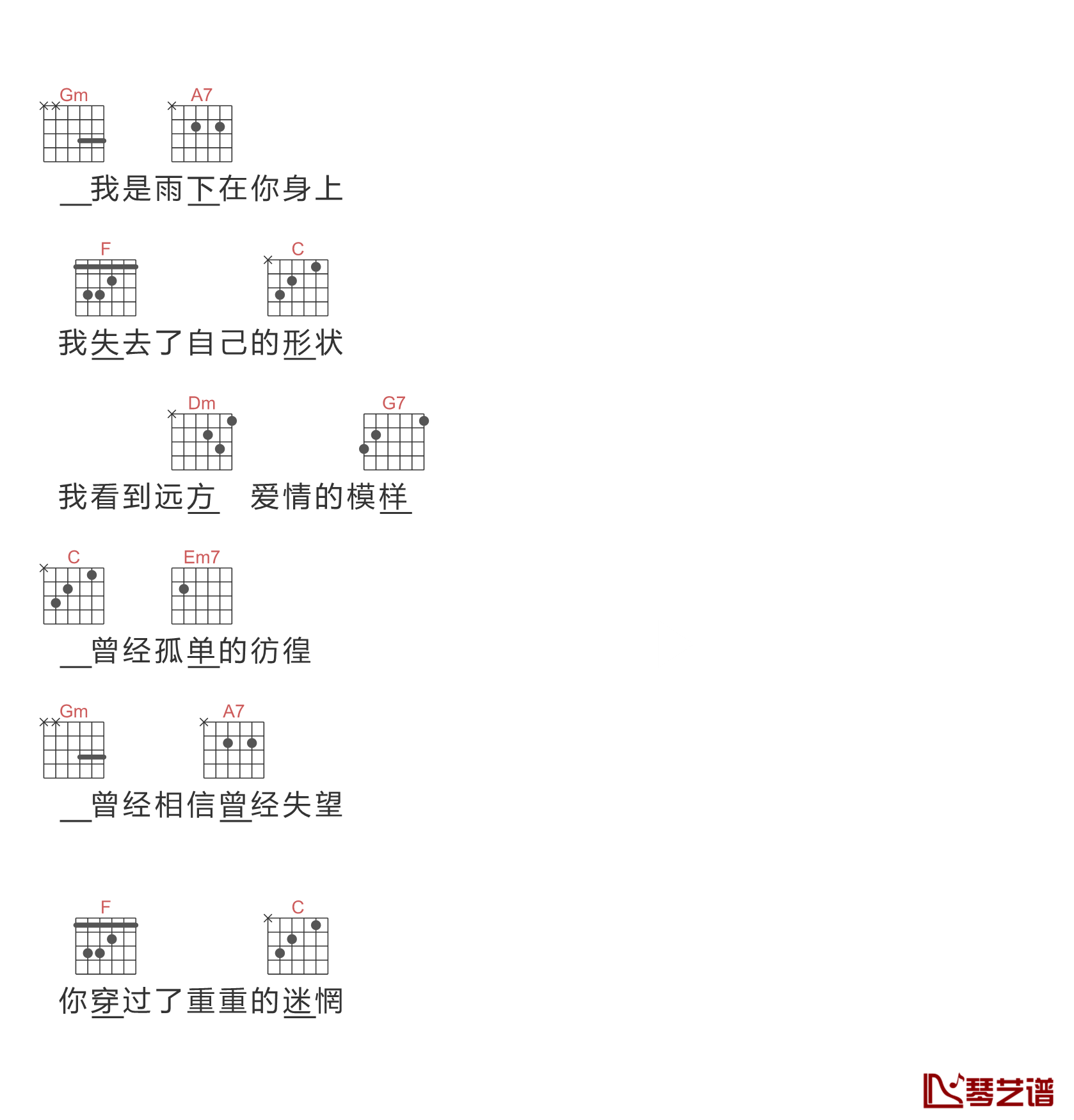 爱情的模样吉他谱-五月天-爱情最美的样子2