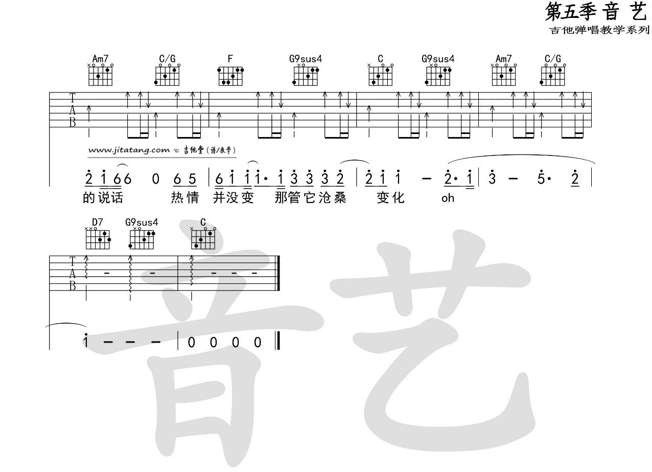 《遥远的她》吉他谱_张学友_C调原版弹唱六线谱4