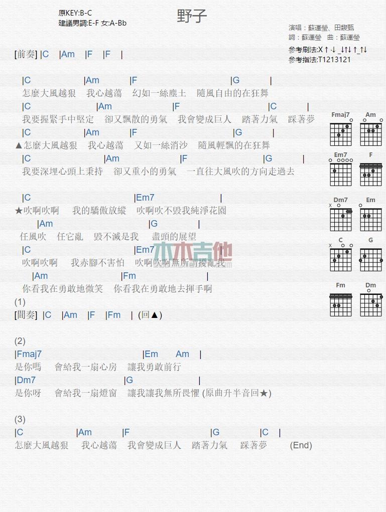 野子_吉他谱_苏运莹1