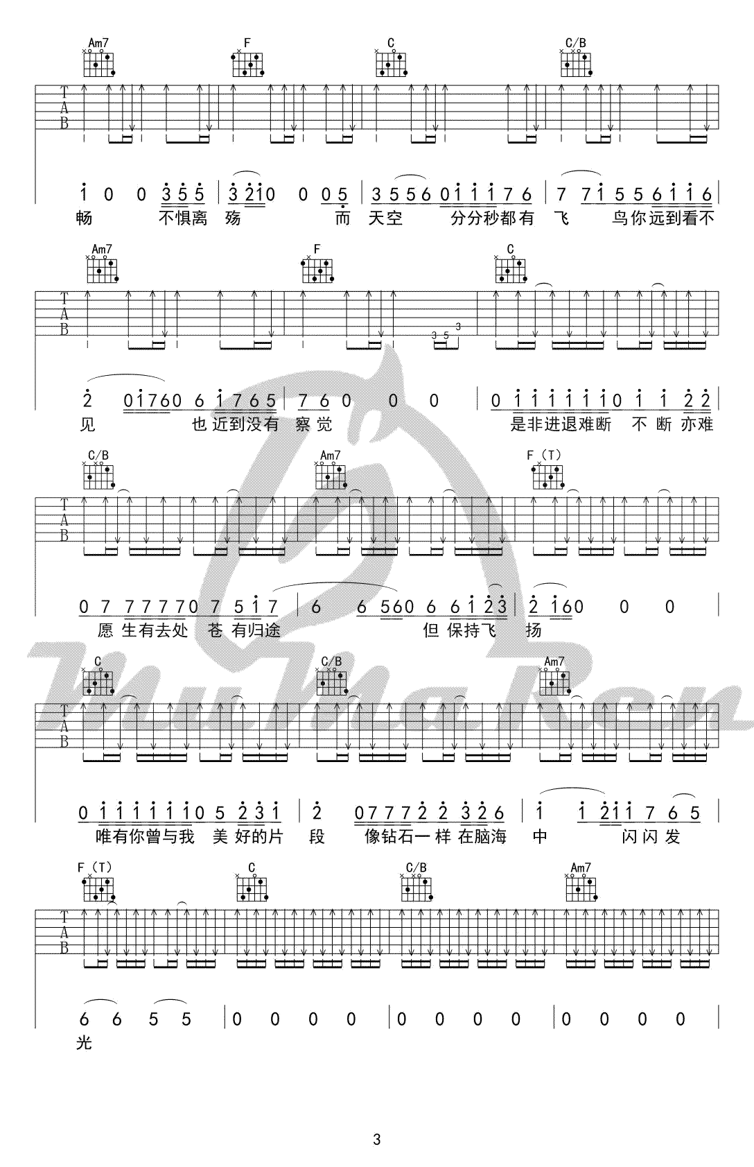 闪光的回忆吉他谱-逃跑计划-C调弹唱谱-吉他视频演示3