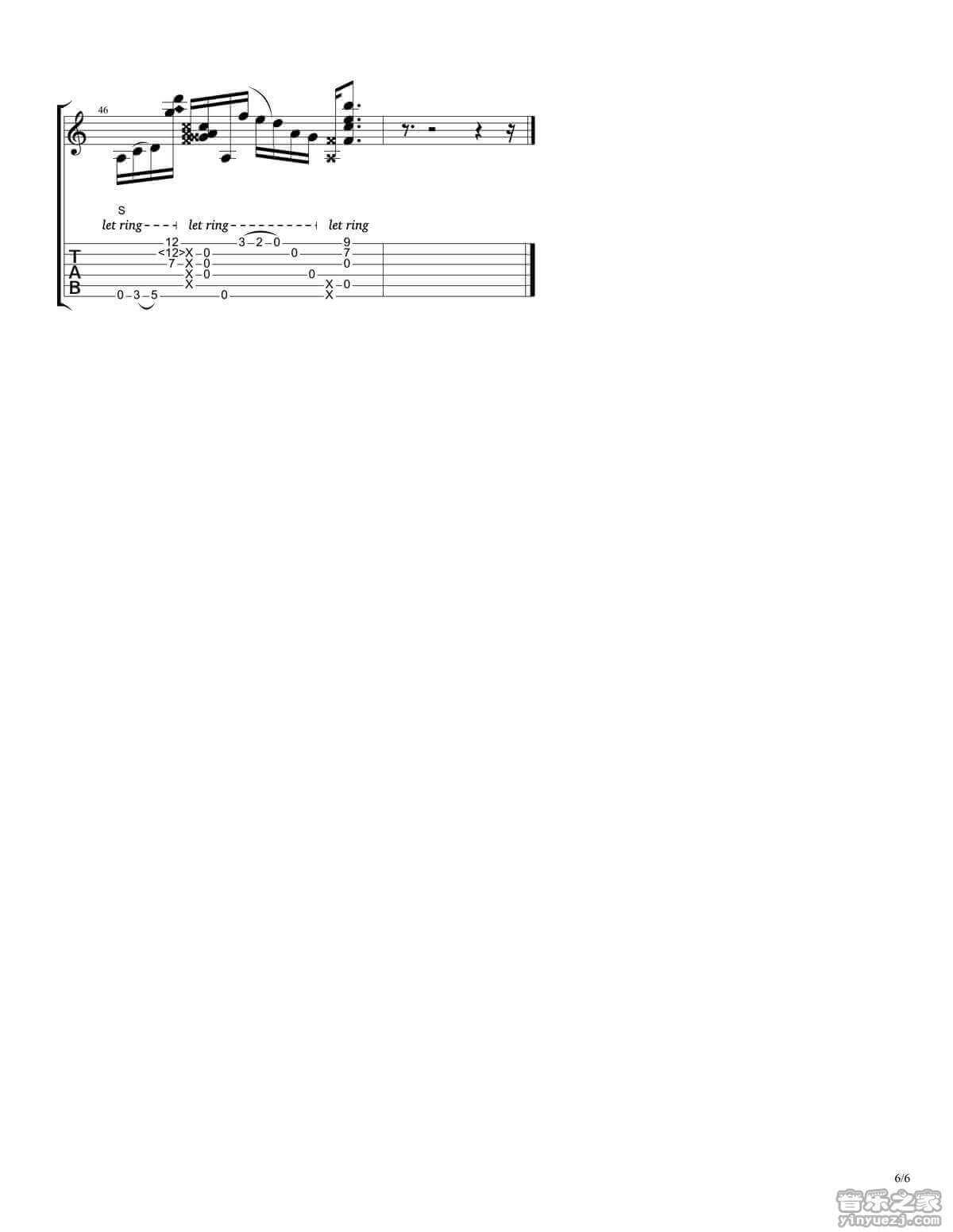 rylynn指弹谱 D调六线谱-Andy McKee1
