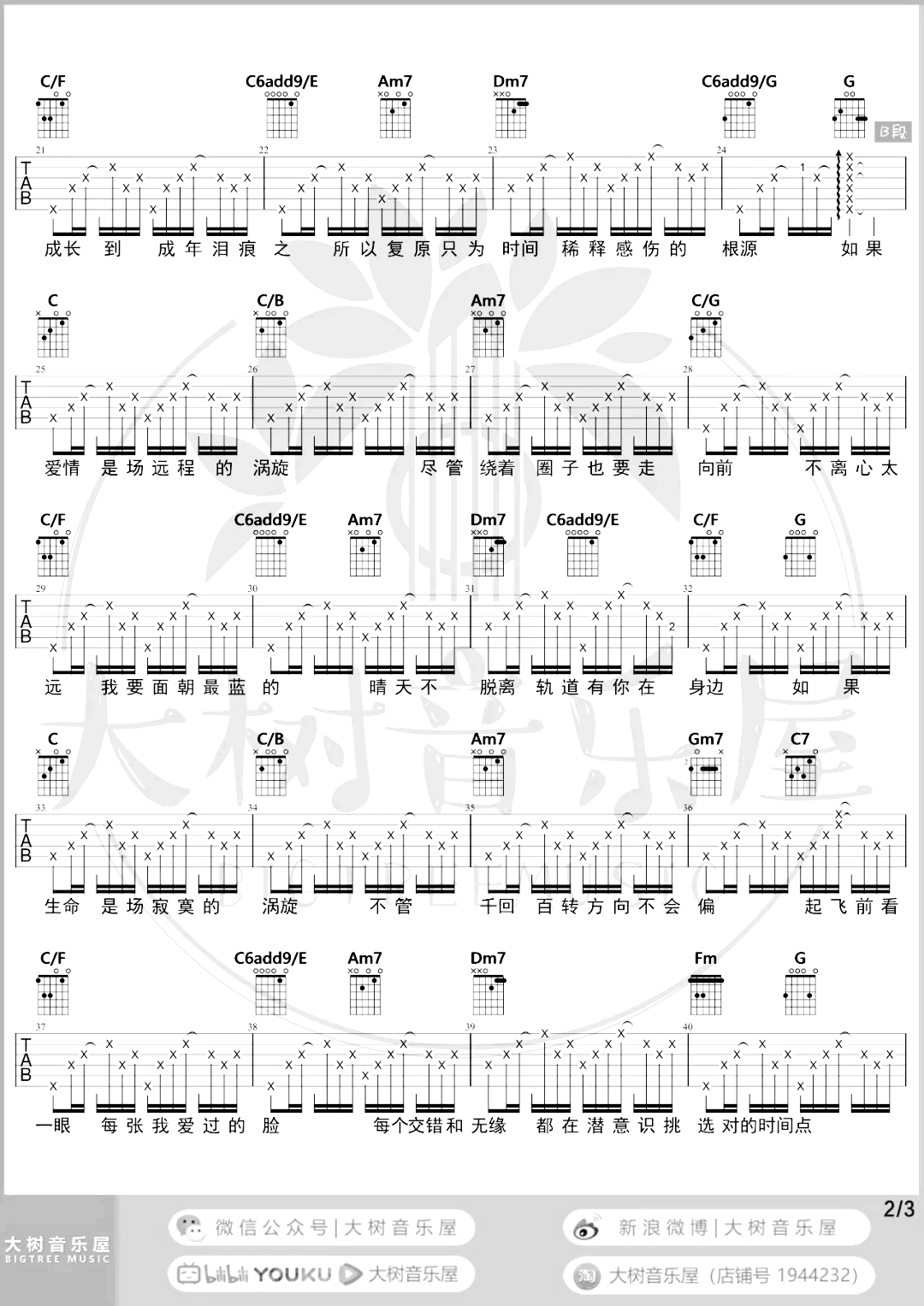 对的时间点吉他谱 C调和弦 林俊杰3