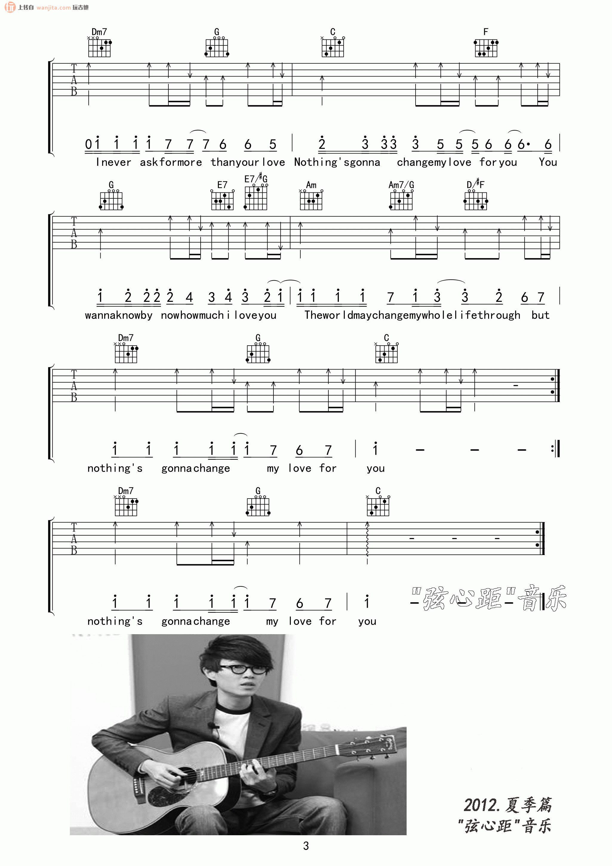 Nothing is Gonna Change My Love For You吉他谱_方大同1