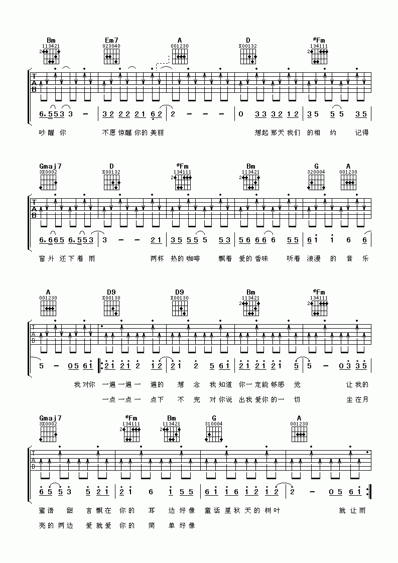 爱情木瓜吉他谱  1983组合2