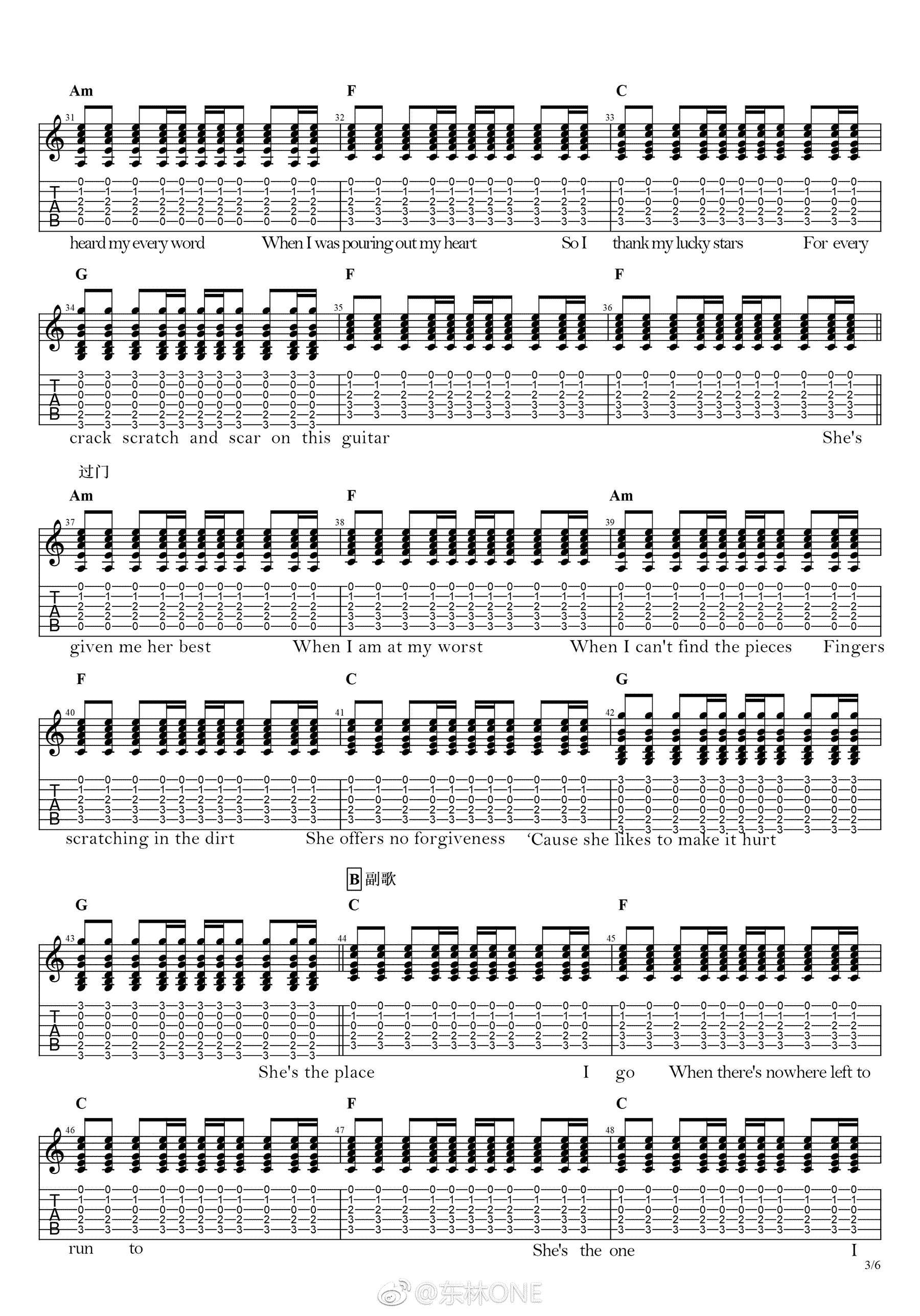 Scars On This Guitar吉他谱-Bon Jovi-高清图片谱3