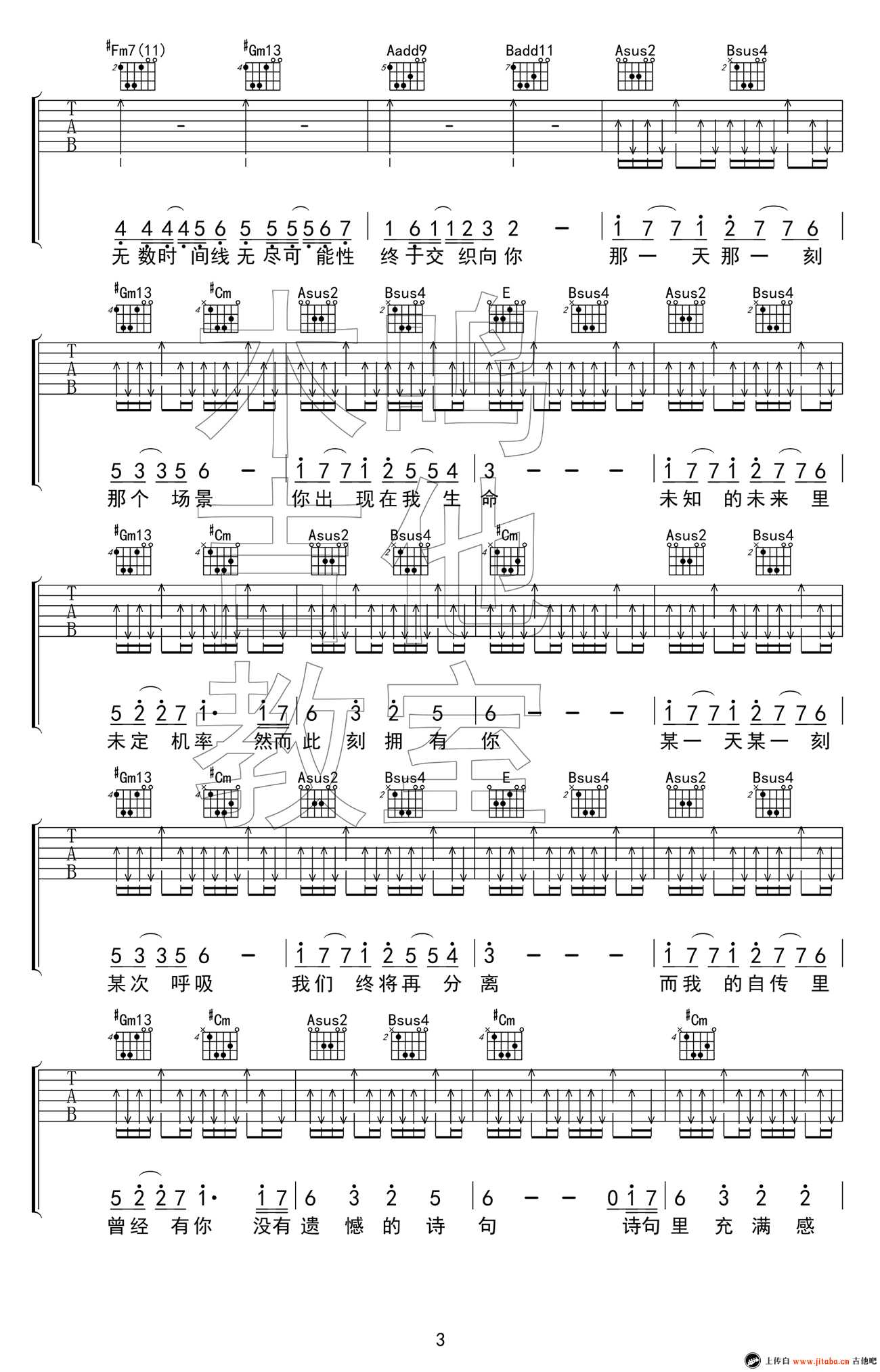 如果我们不曾相遇吉他谱-五月天-六线谱-高清弹唱谱3