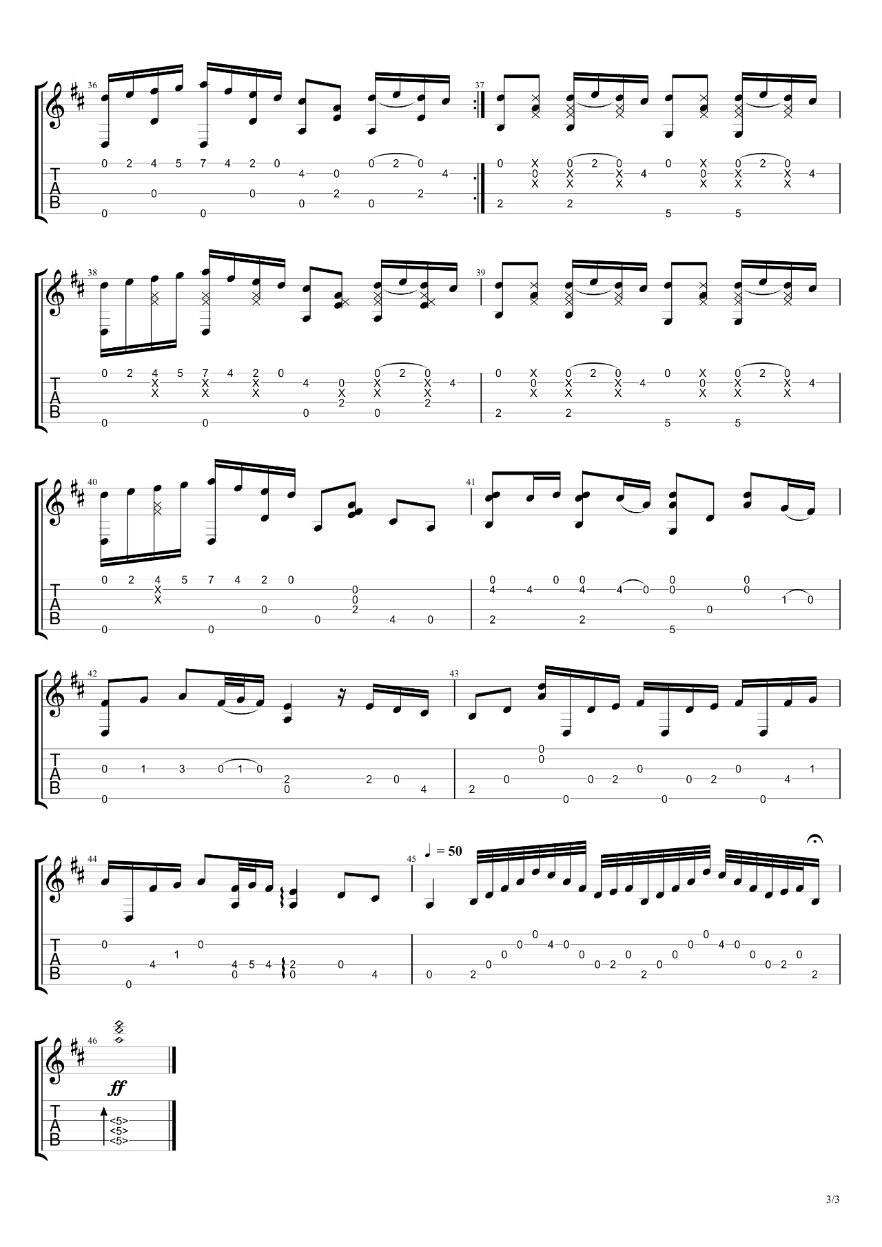 River flows in You指弹谱-俄罗斯大叔IGOR版本-吉他视频3