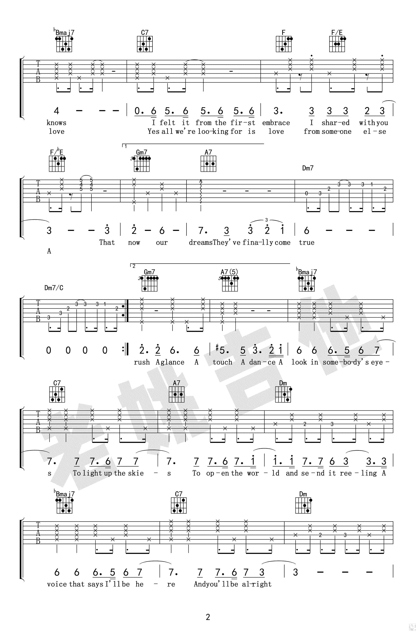 City of Stars吉他谱-爱乐之城la la land主题曲-吉他教学视频2