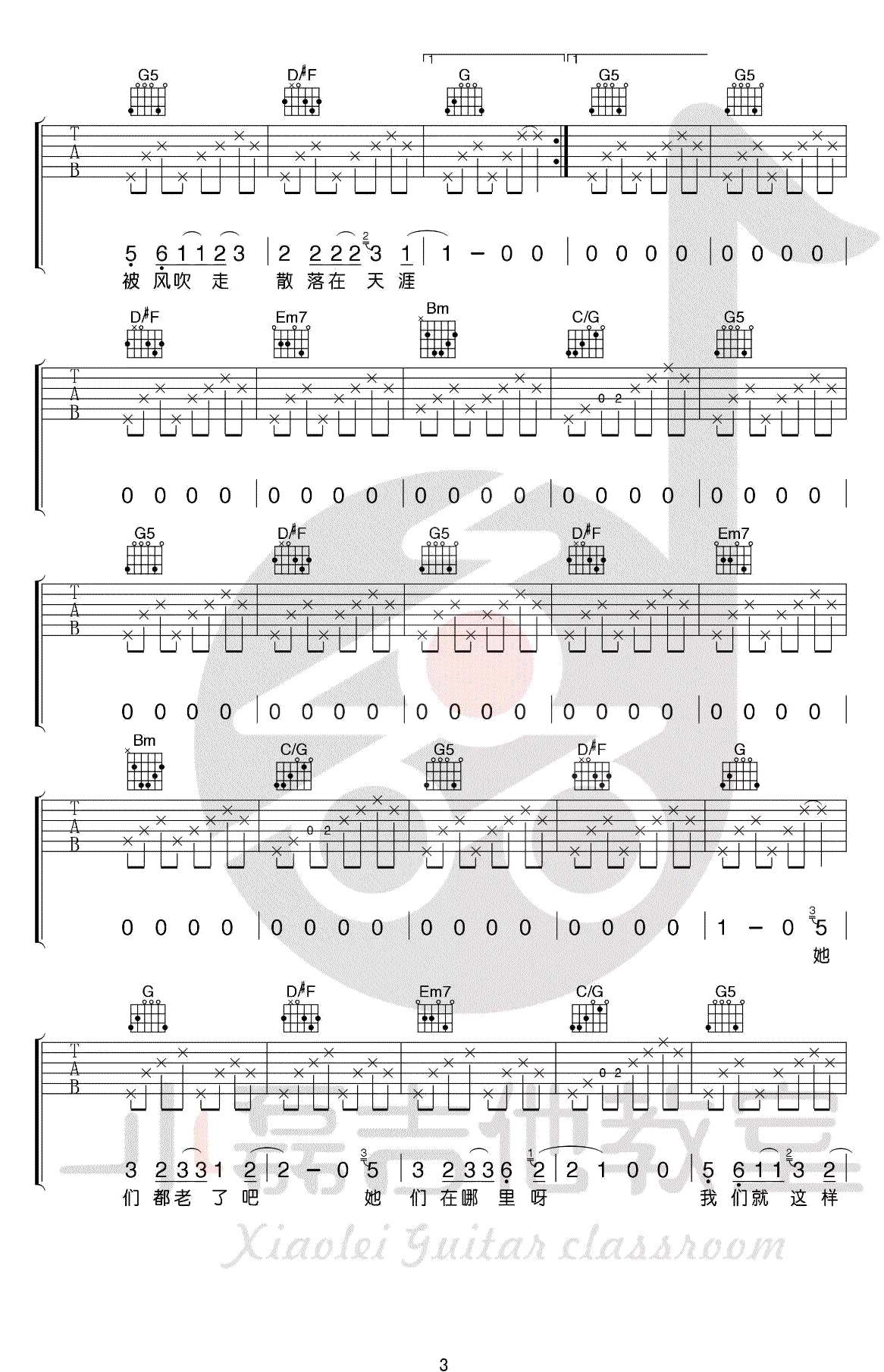 那些花儿吉他谱-朴树-原版编配-民谣必弹曲目-吉他教学视频3