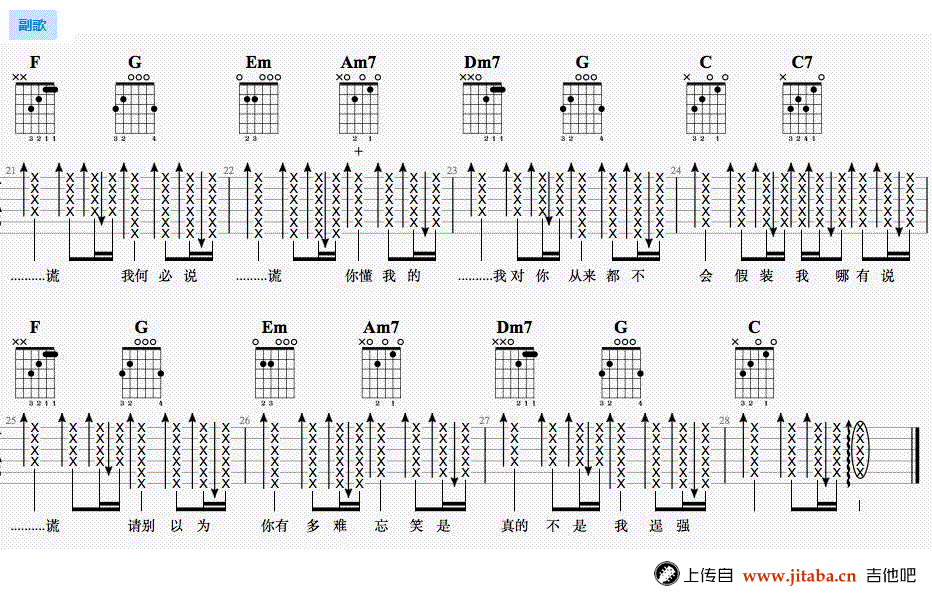 说谎吉他谱 新手简单版 林宥嘉7