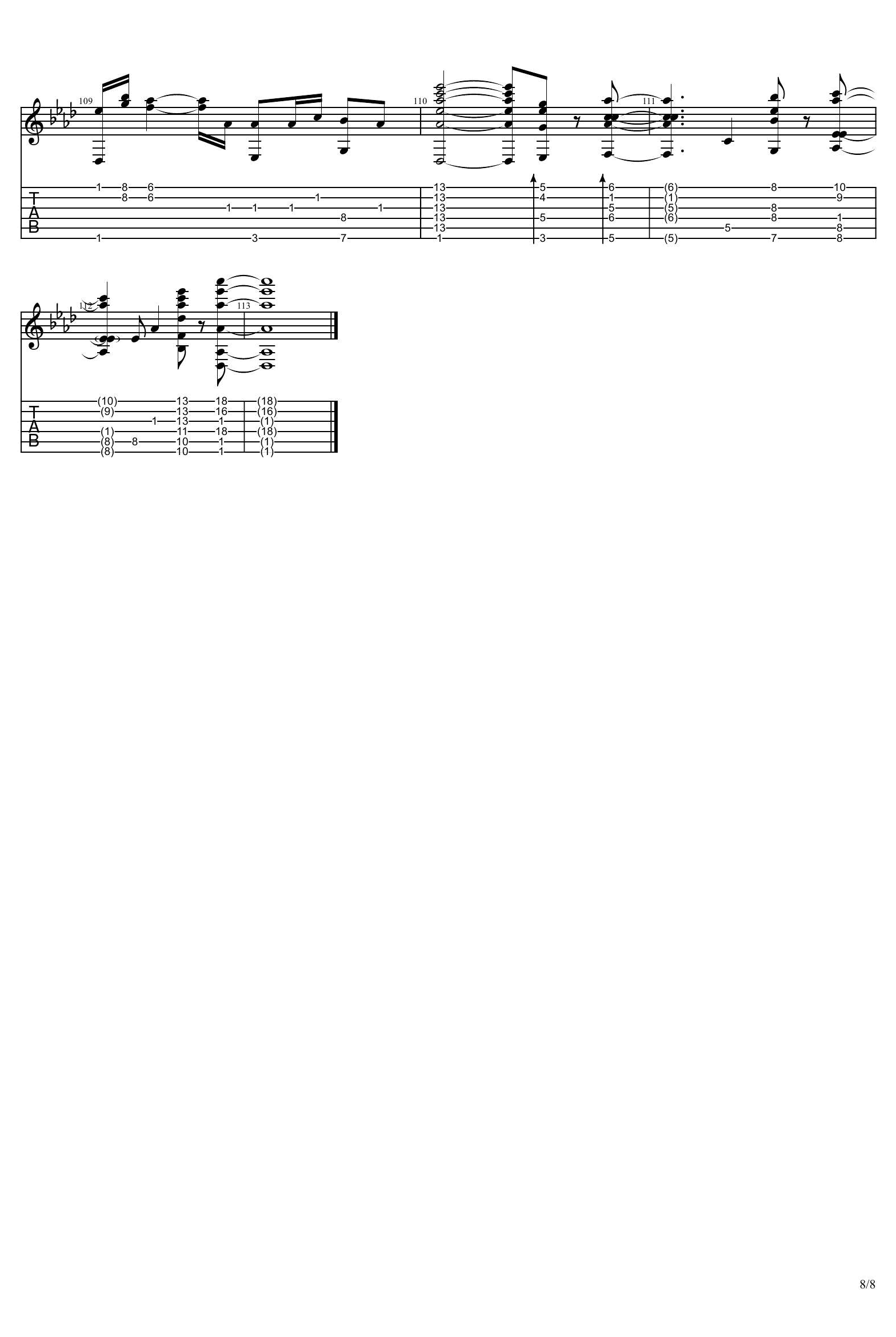 没什么大不了指弹谱 吉他独奏谱 你的名字片尾曲8