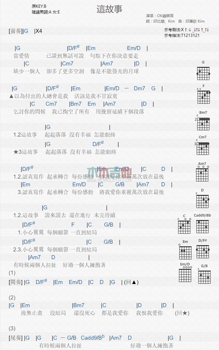 这故事_吉他谱_OK绷1