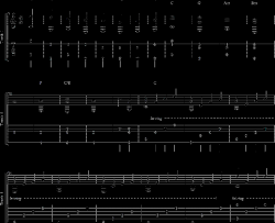 卡农吉他版C调自编|吉他谱|图片谱|高清|帕赫贝尔|Pachelbel