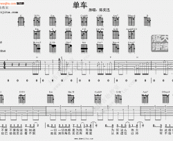 单车(吉他谱)_大伟吉他G调B调原版_陈奕迅