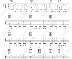需要人陪吉他谱_王力宏_C调简单版编配_吉他弹唱六线谱