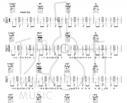 素颜吉他谱_许嵩/何曼婷_G调弹唱六线谱