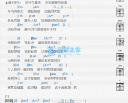 帘后吉他谱 Em调版 张清芳