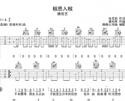 魏佳艺《相思入喉》吉他谱_G调指法吉他谱