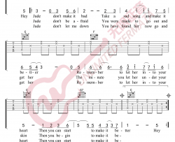 Hey Jude吉他谱-The Beatles-《Hey Jude》C调弹唱六线谱-高清图片谱