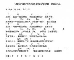 好妹妹乐队《我说今晚月光那么美，你说是的》吉他谱-Guitar Music Score