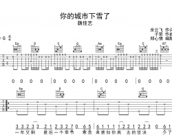 你的城市下雪了吉他谱_魏佳艺_G调弹唱六线谱