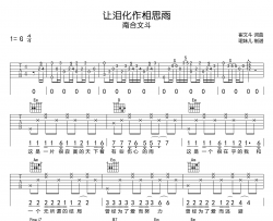 让泪化作相思雨吉他谱_南合文斗_G调原版六线谱