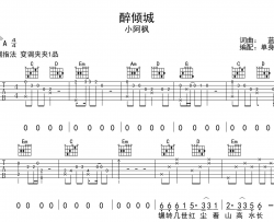 小阿枫《醉倾城》吉他谱_《醉倾城》G调吉他弹唱谱