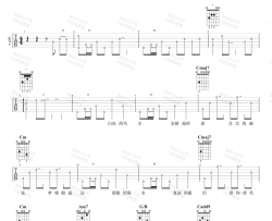 白色风车吉他谱_周杰伦_和弦分析_吉他弹唱演示