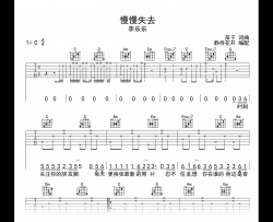 慢慢失去吉他谱_李乐乐_C调弹唱谱_高清六线谱