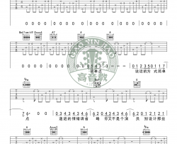 薛之谦《演员》A调简单版吉他弹唱六线谱-高清图片谱