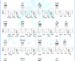Fly Me To The Moon吉他谱_G调弹唱谱_吉他教学视频