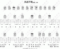 执迷不悔吉他谱_王菲_C调原版六线谱_吉他弹唱演示