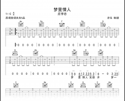 梦里情人吉他谱_庄学忠_C调弹唱六线谱