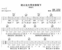 容祖儿《就让这大雨全部落下》吉他谱