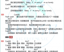 没有理由吉他谱-永彬Ryan&周延英-C调-和弦图片谱