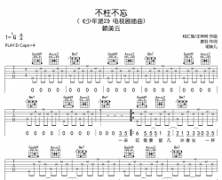 不枉不忘吉他谱-赖美云-D调原版《少年派2》电视剧插曲