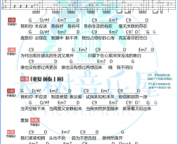 出现又离开吉他谱-梁博-G调-和弦图片谱