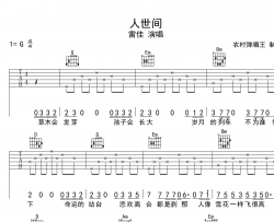 雷佳《人世间》吉他谱_G调吉他弹唱谱