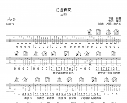 王菲《归途有风》吉他谱-G调超原版吉他谱