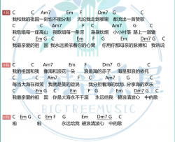 李谷一《我和我的祖国》吉他谱