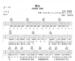 陈慧娴《傻女》吉他谱_《傻女》G调精编原版六线谱