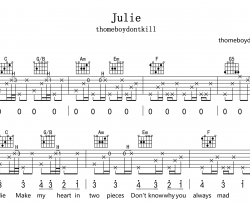 Julie吉他谱_thomeboydontkill_《Julie》C调原版吉他弹唱谱