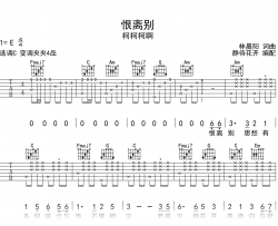 恨离别吉他谱_柯柯柯啊_C调弹唱谱_六线谱高清版