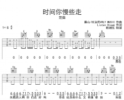 范茹《时间你慢些走》吉他谱_G调指法吉他弹唱谱