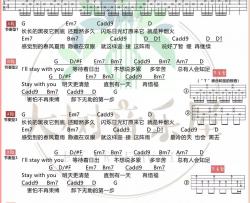 林俊杰,孙燕姿《Stay with you》吉他谱(G调)-Guitar Music Score