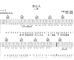 负心人吉他谱_Li敖_C调弹唱谱_高清图片谱