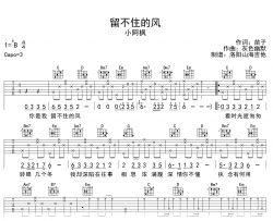 小阿枫《留不住的风》吉他谱_G调弹唱谱_高清图片谱